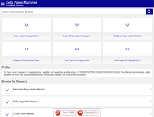 Tablet Screenshot of deltapapermachines.com